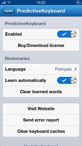 PredictiveKeyboard: Cydia tweak new $ 2.39 - Φωτογραφία 2