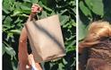 Η Sarah Jessica Parker άβαφη κρύβεται πίσω από μια χάρτινη τσάντα