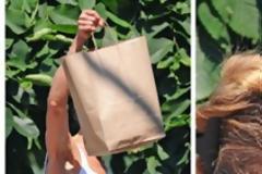 Η Sarah Jessica Parker άβαφη κρύβεται πίσω από μια χάρτινη τσάντα