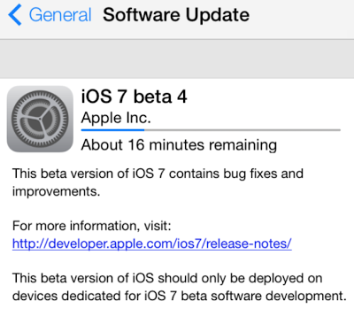 Η Apple απελευθερώνει το iOS 7 beta 4 για τους προγραμματιστές - Φωτογραφία 1