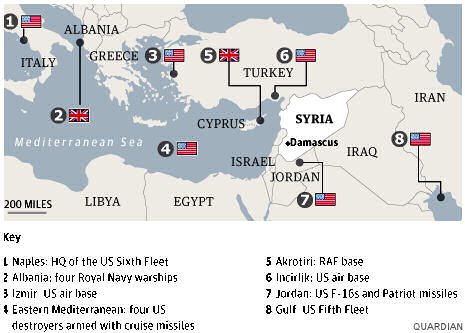 Guardian:Ο χάρτης επίθεσης εναντίον της Συρία! - Φωτογραφία 1