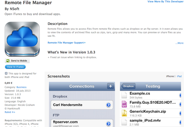 Remote File Manager: AppStore ....εξομοιωτής SNES ξεγελά το AppStore για ακόμη μια φορά - Φωτογραφία 3