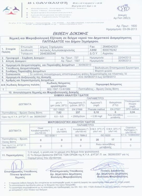 Εντός των ορίων τα δείγματα νερού σε Αστακό, Παπαδάτου και Ρίβιο - Φωτογραφία 3