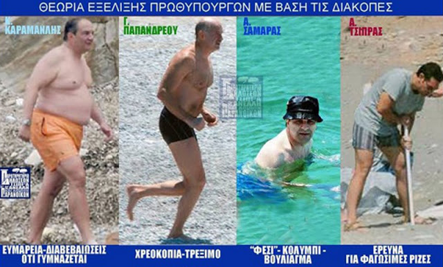 Ξεκαρδιστικό: H θεωρία εξέλιξης των Ελλήνων πρωθυπουργών μέσα από φωτογραφίες τους με μαγιό - Φωτογραφία 2