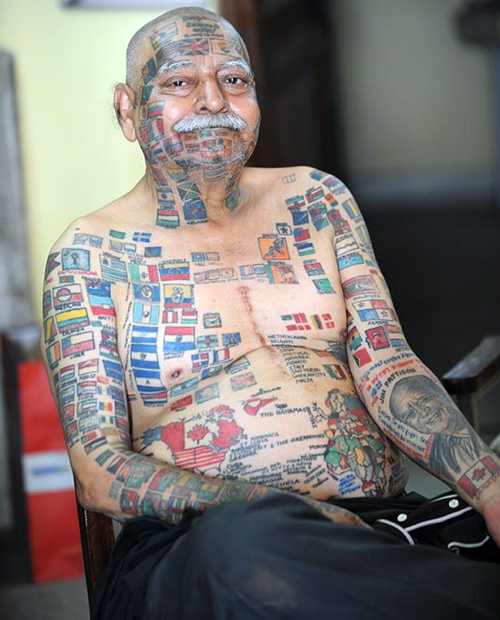 Τα tattoo του είναι παγκόσμιος χάρτης ( Photo ) - Φωτογραφία 3