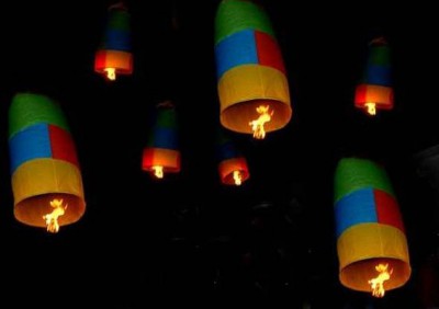 Αερόστατα στο Λεωνίδιο το βράδυ της Ανάστασης - Φωτογραφία 1