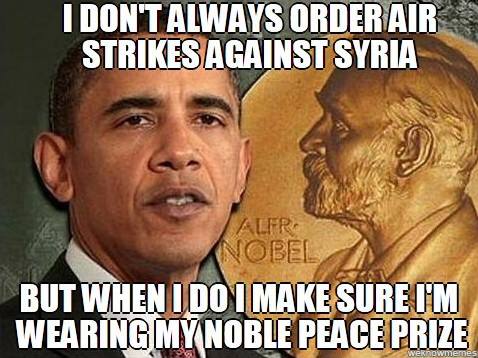 Πως αισθανεσται κ.Προεδρε που ενω ειστε κατοχος Νομπελ Ειρηνης, θελετε να επιτεθειτε στη Συρια; - Φωτογραφία 1