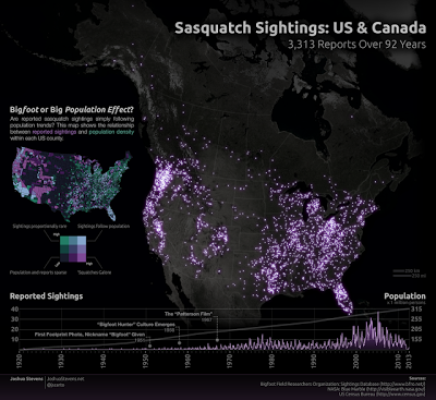 Θεάσεις Sasquatch: 92 Ετών Δεδομένα Σε Έναν Χάρτη! - Φωτογραφία 2