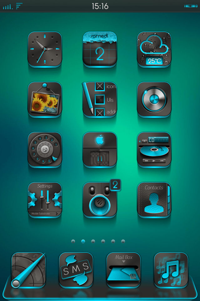 TurquesaSE for iPhone4/iPhone4s/iPhone5....free theme iphone - Φωτογραφία 7