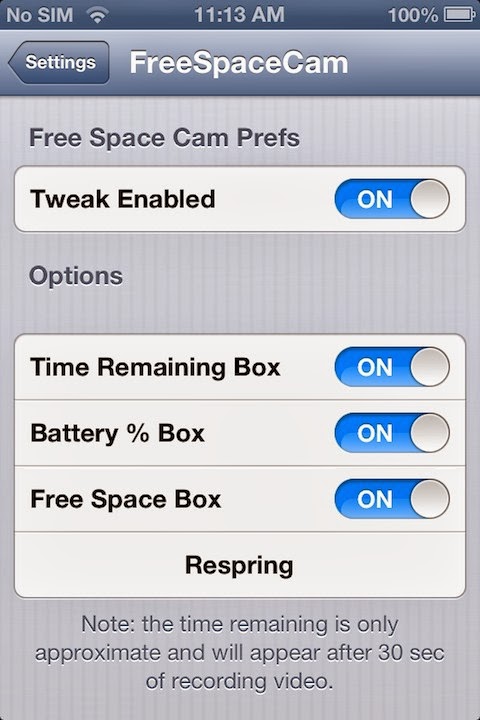 FreeSpaceCam: Cydia tweak new ($0.99) - Φωτογραφία 1