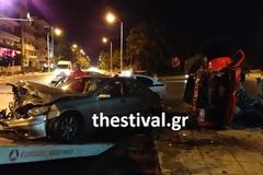 Σοβαρό τροχαίο με τρεις τραυματίες στην Καλαμαριά