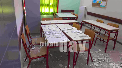 Έπεσε ταβάνι σε αίθουσα Δημοτικού Σχολείου στην Καλαμπάκα - Φωτογραφία 2