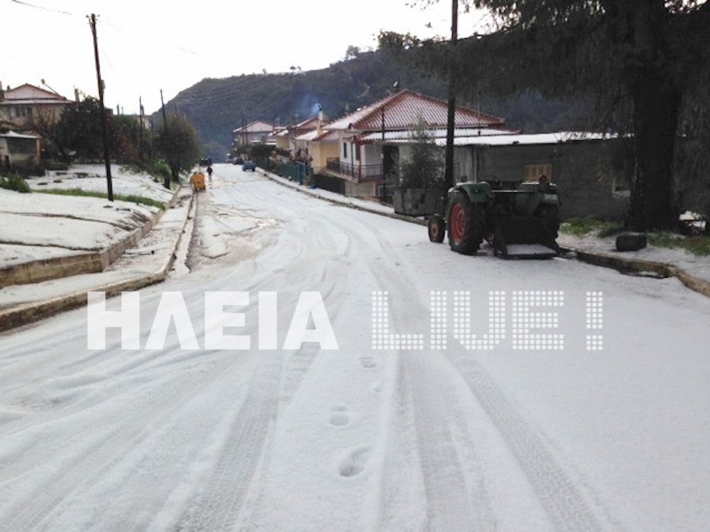 Ηλεία: Τετέλεσται! Tα χωριά της Κρέστενας θάφτηκαν στο χαλάζι - Φωτογραφία 4