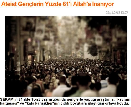 Δημοσκόπηση – Τουρκία: 61 τοις εκατό των νέων είναι Αθεϊστές - Φωτογραφία 1