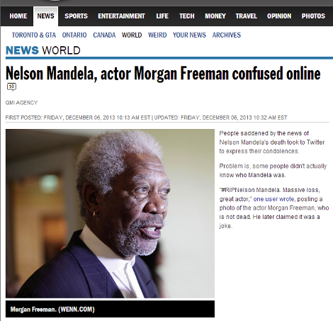 Οι γκάφες μιας ανιστόρητης γενιάς: «Πέθαναν» τον Μόργκαν Φρήμαν επειδή τον μπέρδεψαν με τον Μαντέλα - Φωτογραφία 3