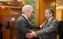 Συνάντηση ΥΕΘΑ Δημήτρη Αβραμόπουλου με το νέο Πρέσβη της Παλαιστινιακής Αρχής στην Ελλάδα Marwan Toubassi - Φωτογραφία 1