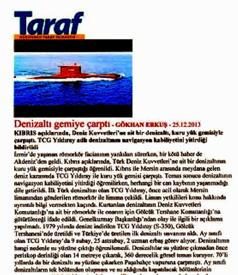 Τουρκία: «Κατάφεραν» και… έριξαν υποβρύχιο πάνω σε φορτηγό πλοίο - Φωτογραφία 1