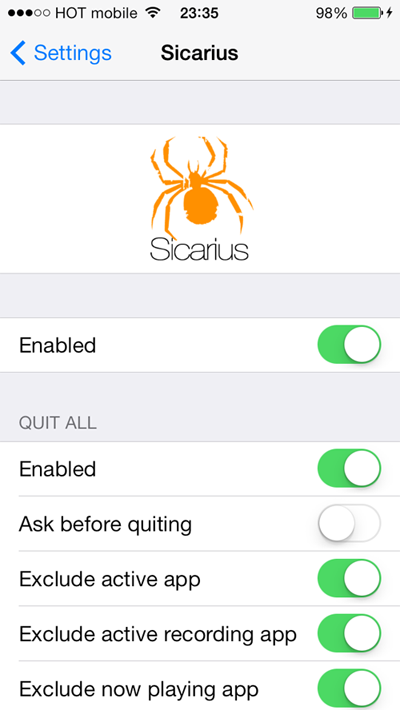 Sicarius: Cydia tweak new free...κλείστε όλες τις εφαρμογές στο ios 7 - Φωτογραφία 5