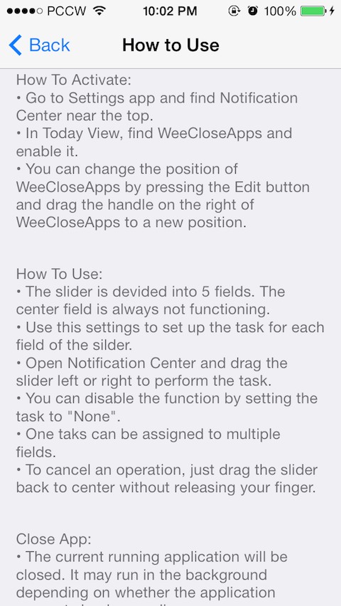 WeeCloseApps for Notficiation Center: Cydia tweak free - Φωτογραφία 4