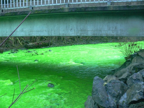 Το ποτάμι έγινε πράσινο και …φωσφορίζει! - Φωτογραφία 6