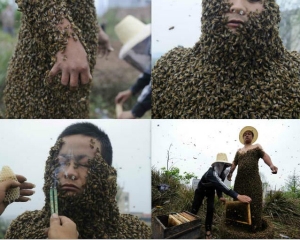 Έβαλε πάνω του 331.000 μέλισσες για ένα ρεκόρ - Φωτογραφία 1