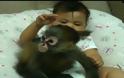 VIDEO: Μωράκι παίζει με μαϊμουδάκι!