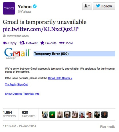 Η Google απολογείται για το προχθεσινό outage του Gmail. Πως αντέδρασαν Yahoo και Microsoft - Φωτογραφία 2