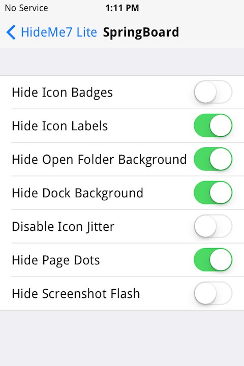 HideMe7 Lite: Cydia tweak  new free - Φωτογραφία 3