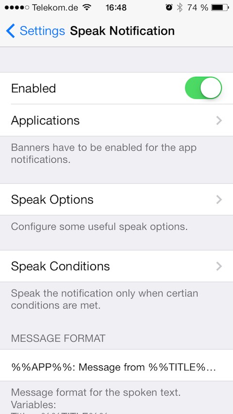 Speak Notification: Cydia tweak new - Φωτογραφία 2