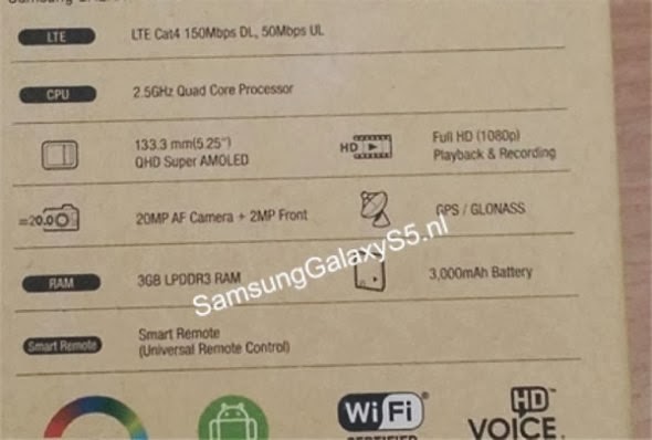 Διέρρευσαν τα τεχνικά χαρακτηριστικά του Samsung Galaxy S5! - Φωτογραφία 2