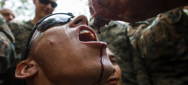Σοκ: Αμερικανοί πεζοναύτες πίνουν αίμα φιδιού και τρώνε ερπετά σε άσκηση επιβίωσης [εικόνες] - Φωτογραφία 1