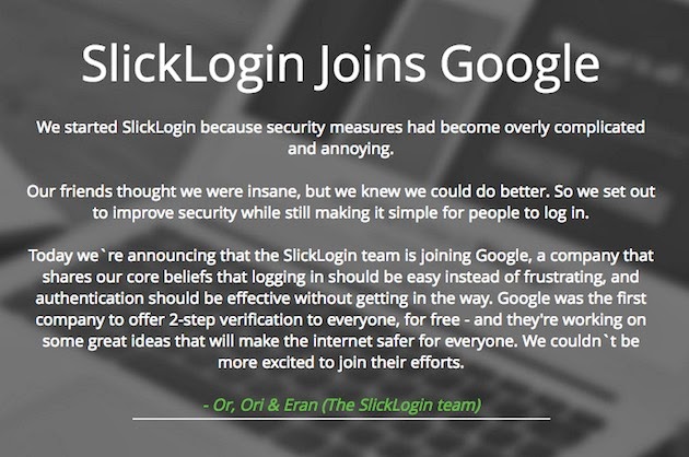 Η Google εξαγόρασε την SlickLogin. - Φωτογραφία 1