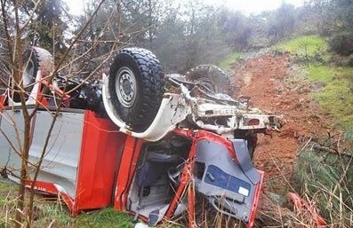 Ανετράπη πυροσβεστικό όχημα στη Θεσσαλονίκη - Φωτογραφία 4