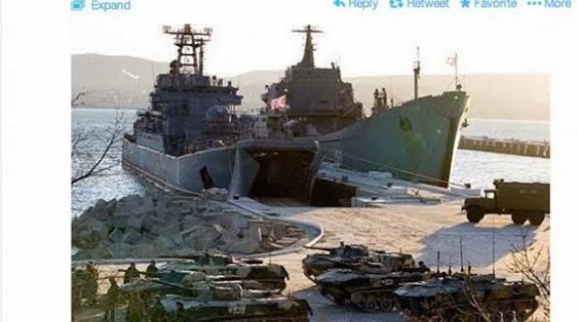 Ρώσοι κατεβάζουν τανκς στην Ουκρανία από πολεμικά πλοία - Η εικόνα που προκάλεσε παγκόσμιο πανικό - Φωτογραφία 2