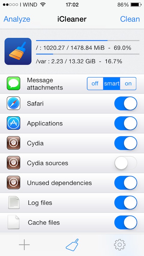 iCleaner: Cydia Utilities free update v7.1.3-3 - Φωτογραφία 2