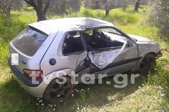 ΙΧ με 3 επιβάτες στη Λαμία έπεσε πάνω σε ελιές