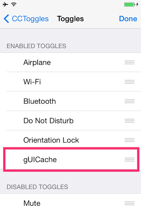 gUICache for CCToggles: Cydia addons new free - Φωτογραφία 2