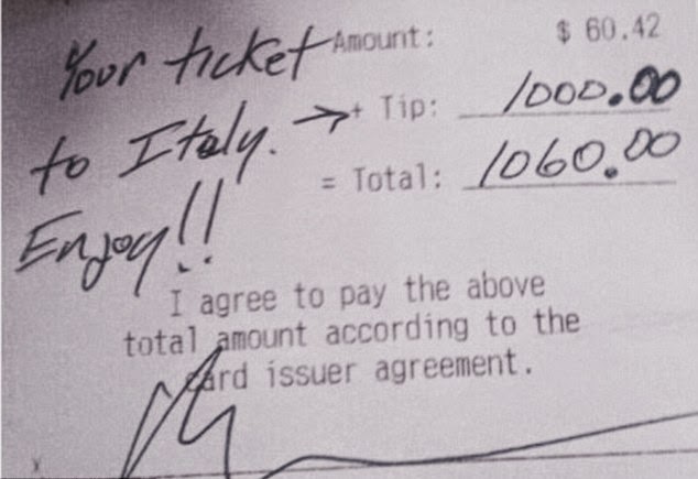 Πελάτης άφησε φιλοδώρημα 1.000 δολαρίων - Φωτογραφία 1