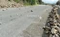 Κίνδυνος για τα διερχόμενα αυτοκίνητα σε δρόμο της Γορτυνίας από τις πτώσεις βράχων [video]