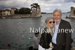 Η Νάντια Μπουλέ στο λιμάνι της Ναυπάκτου…