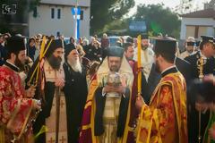 4707 - Η υποδοχή της Κάρας του Αγίου Ιεροθέου του εκ Καλαμάτας, από το Άγιο Όρος στην Καλαμάτα