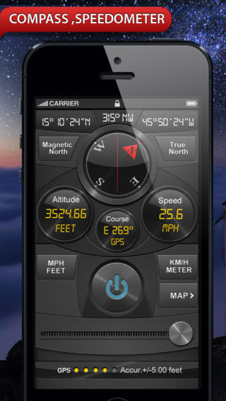 Compass, Flashlight, Speedometer, Altimeter, Course:  AppStore free - Φωτογραφία 4