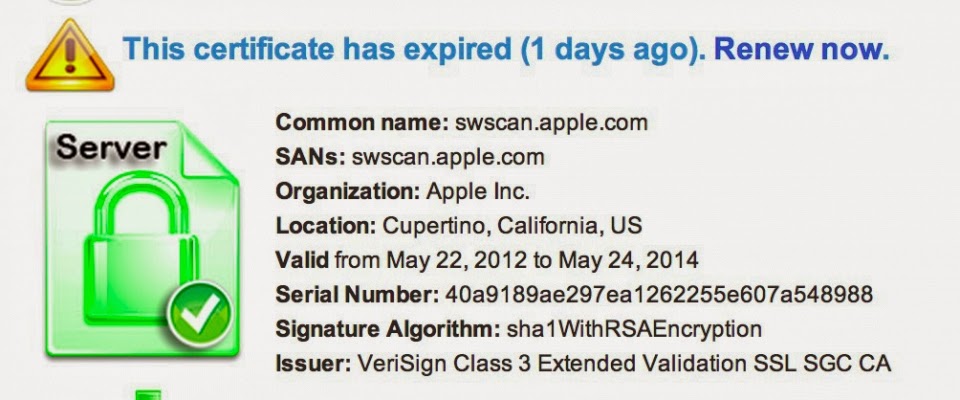 Η Apple ξέχασε να ενημερώσει το SSL πιστοποιητικό  για το OS X - Φωτογραφία 2