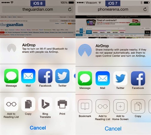 Δείτε με εικόνες μερικές διαφορές στο ios 8 από το 7 - Φωτογραφία 11