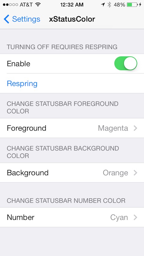 xStatusColor: Cydia tweak new free - Φωτογραφία 3