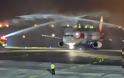 Με αψίδα νερού υποδέχτηκαν το αεροπλάνο της Εθνικής οι Βραζιλιάνοι στο Αρακαζού - Φωτογραφία 1