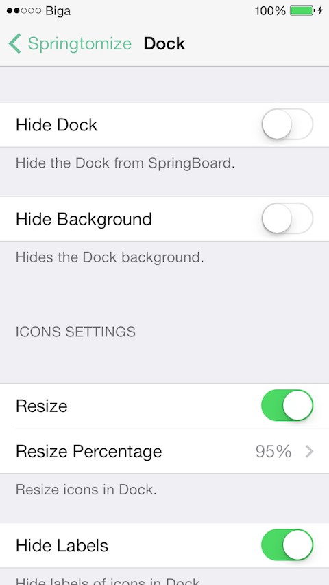 Springtomize 3 - iOS 7: Cydia update v1.1.2-2 ($2.99) - Φωτογραφία 2