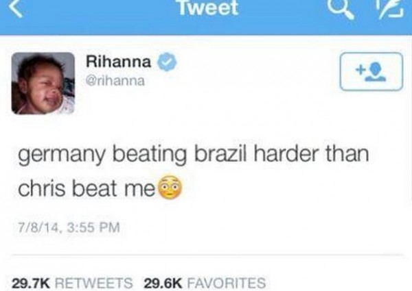 Σάλος με το tweet της Rihanna για την ήττα της Βραζιλίας από την Γερμανία - Φωτογραφία 2