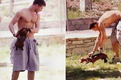 Ποιός ηθοποιός βγάζει ημίγυμνος τον σκύλο βόλτα;