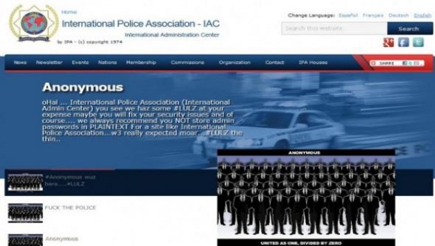 Επίθεση των Anonymous στην ιστοσελίδα της Διεθνούς Ένωσης Αστυνομικών! - Φωτογραφία 1